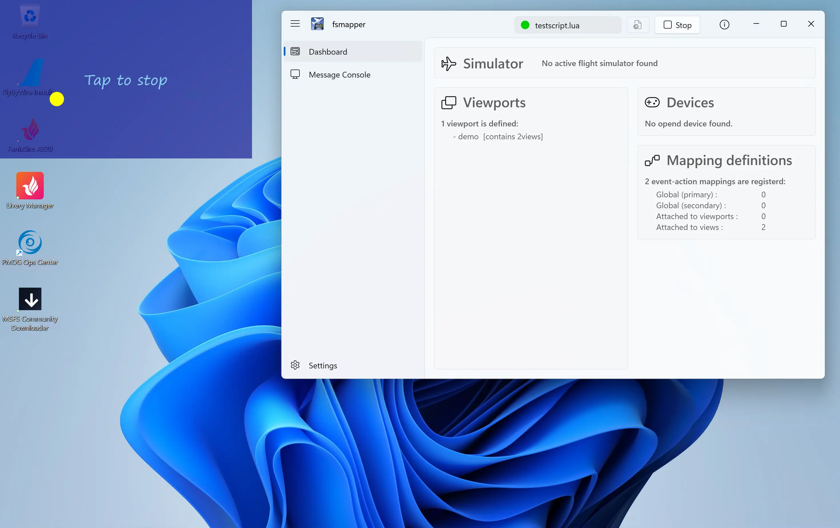 Screenshot of the rotation sample